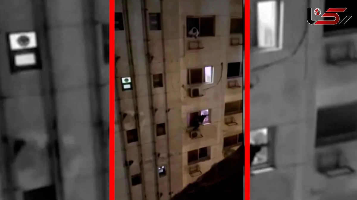 فیلم سرقت ناکام در مصر / فرار دیدنی سارق از برج