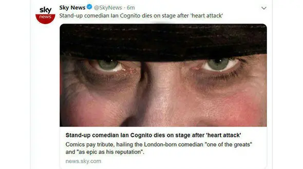 مرگ دلخراش استند‌آپ کمدین معروف انگلیسی حین اجرای نمایش+ عکس