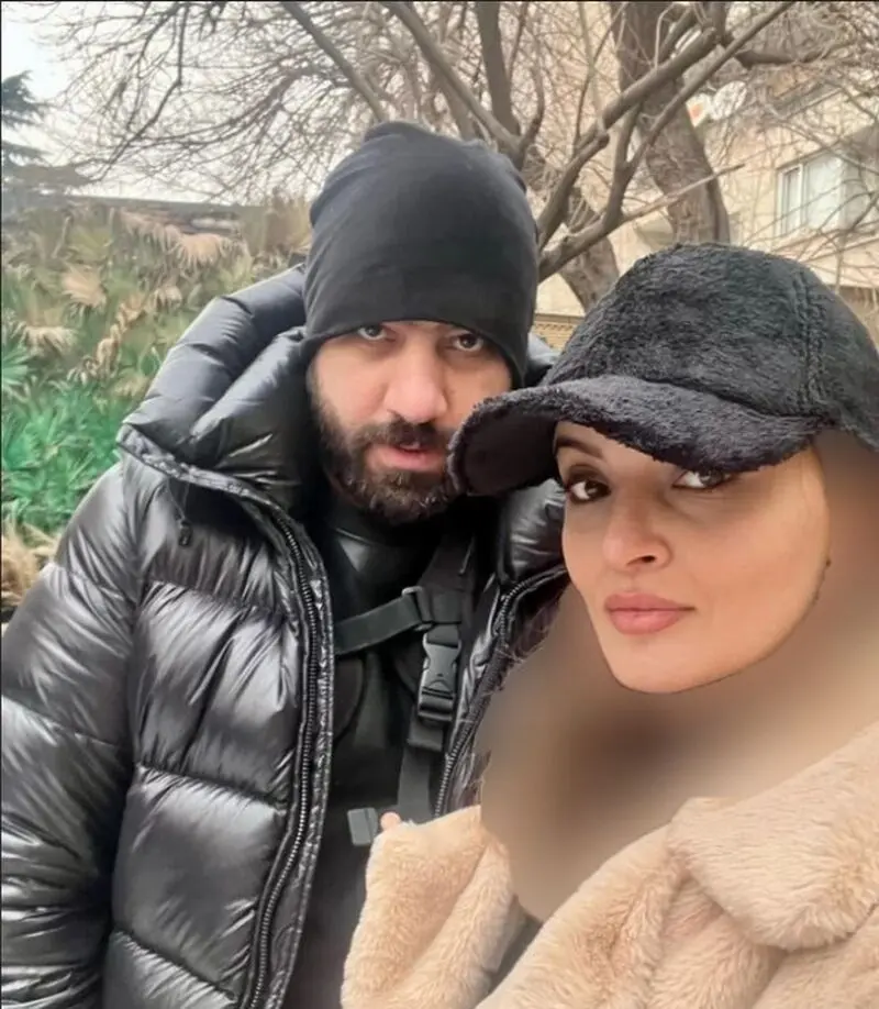 نیلوفر پارسا و همسرش
