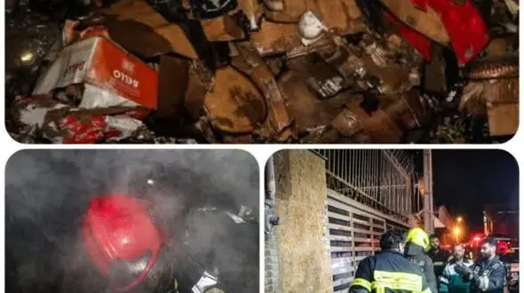 عملیات نفسگیری آتش نشانان برای نجات اهالی یک خانواده از محاصره دود و آتش /یک آتش نشان مجروح شد + عکس