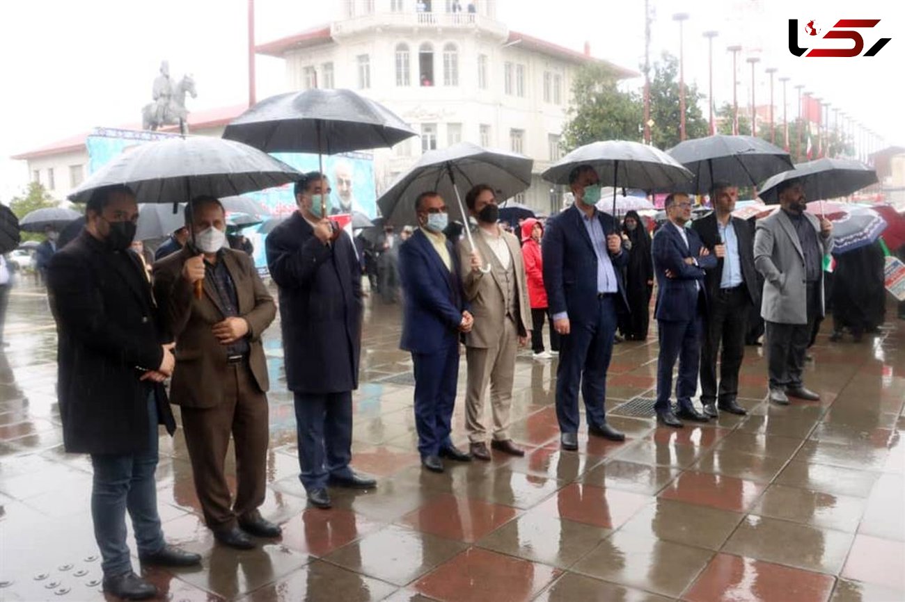 حضور اعضای شورا و شهردار رشت در مراسم یوم‌ الله ۱۳ آبان
