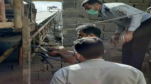 عکس / قطع دست یک مرد در سیرجان