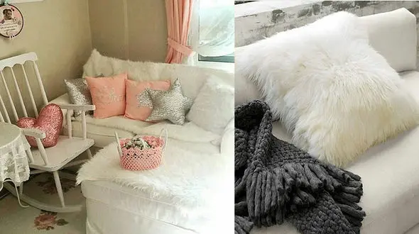 کوسن‌های پشمالو برای مبل‌ها+ فیلم