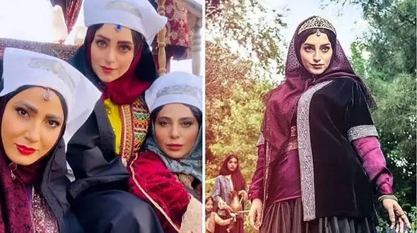 جنجال روسری خانم بازیگران سریال جیران ! / 2 دلیل عجیب و غریب + عکس ها