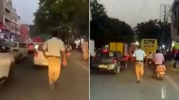 اقدام تحسین برانگیز پلیس با دیدن آمبولانس! + فیلم