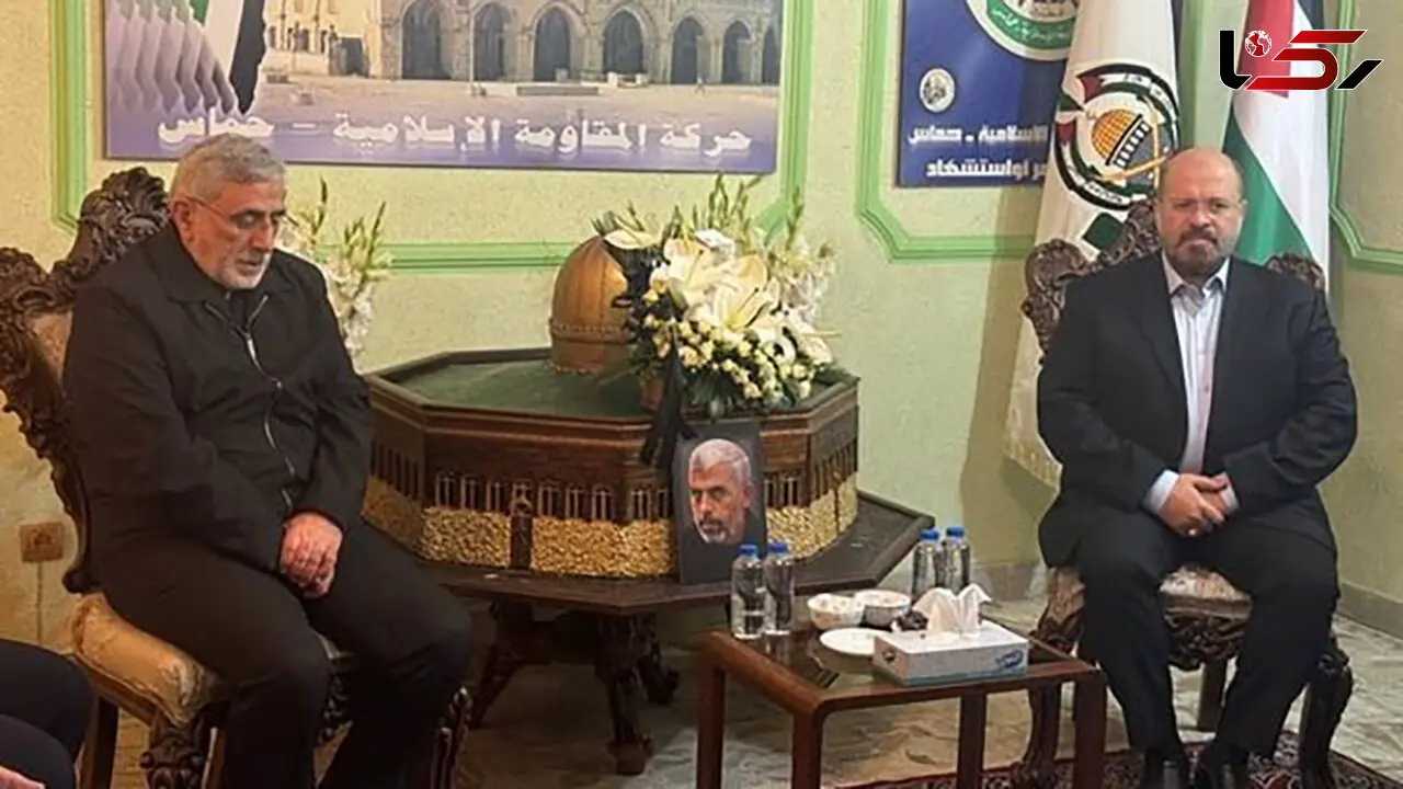 سردار قاآنی به دفتر حماس در تهران رفت + فیلم