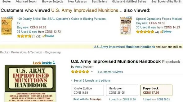  فروش کتاب‌های آمریکایی آموزش ساخت بمب در انگلیس+عکس 