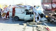 تصادف مرگبار کامیونت با وانت در زنجان