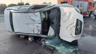 واژگونی خودرو سواری کوئیک در قزوین بایک فوتی ویک مصدوم