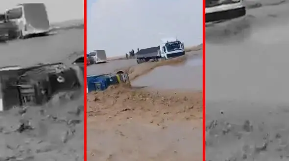 فیلم لحظه واژگونی کامیون در دشت بکوا