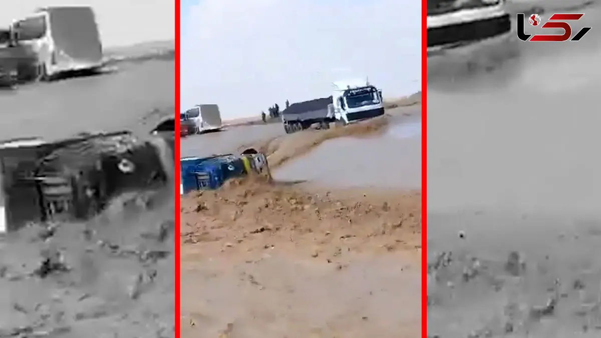 فیلم لحظه واژگونی کامیون در دشت بکوا