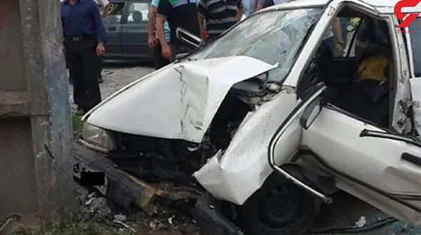 تصادف مرگبار پراید با تیربرق در مهستان + جزییات