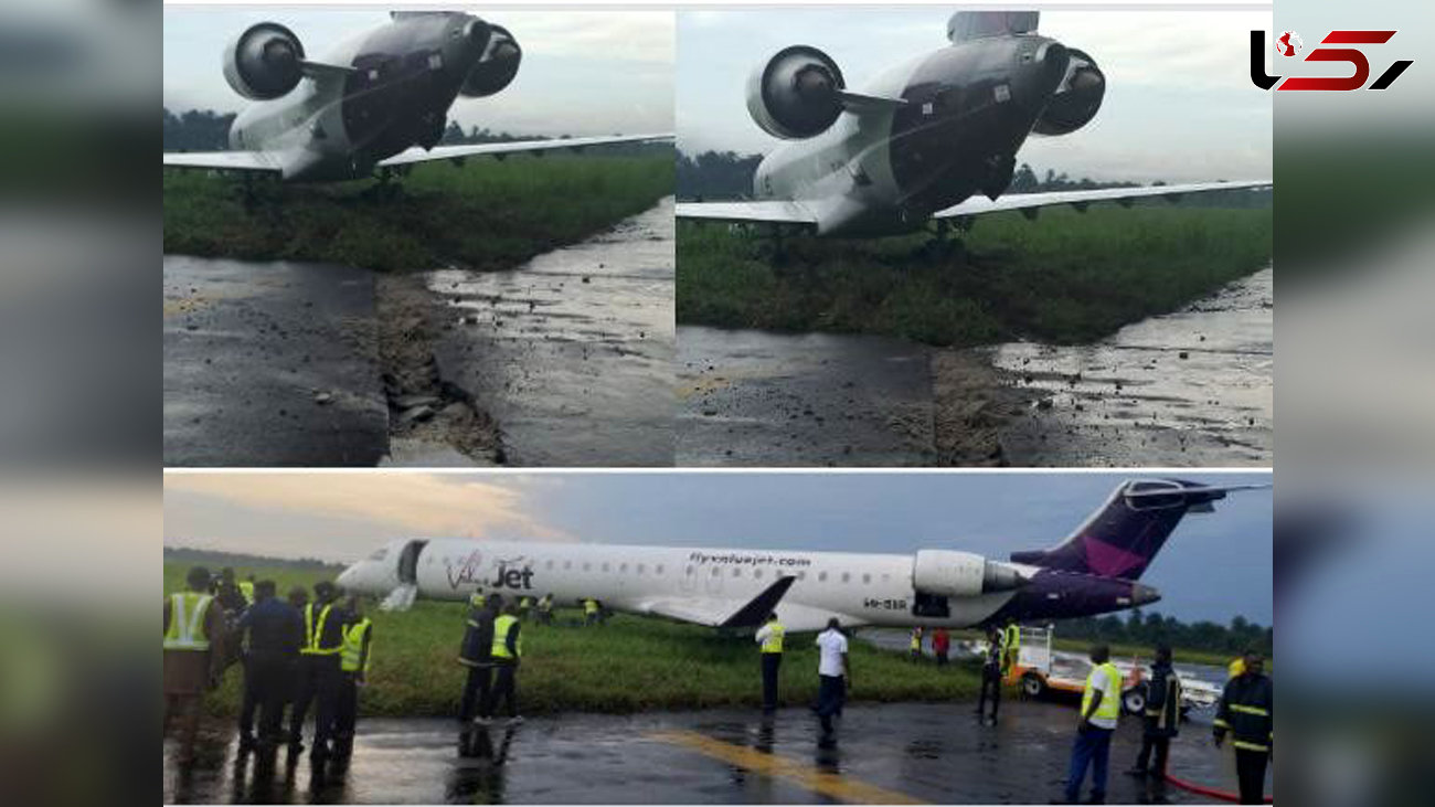 خارج شدن هواپیمای مسافربری از باند فرودگاه / در نیجریه رخ داد