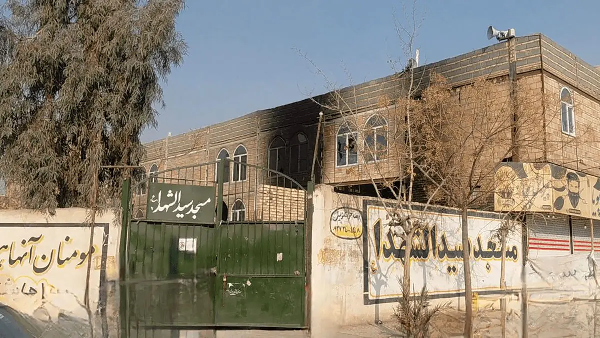 فیلم محل سوزاندن دو بسیجی شهید در مسجد پاکدشت + اسامی