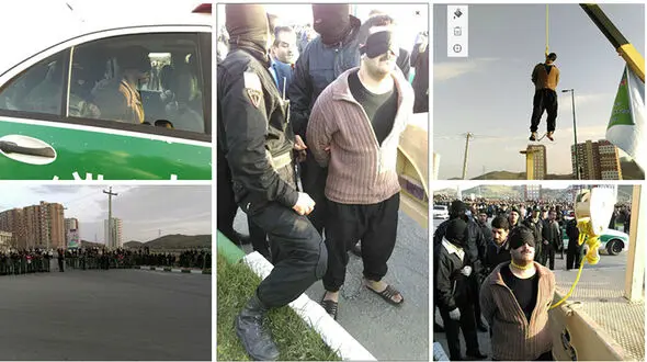 گزارش تصویری از اعدام قاتل اراک با طناب زرد در ملاعام / ساعت 7 صبح اجرا شد