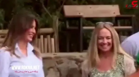 عصبانی شدن یک بچه فیل از نوازش ملانیا ترامپ + فیلم