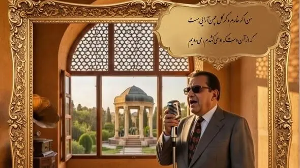 فیلم/لطافت عاشقانه غزل زیبای حضرت حافظ با صدای عرفانی «غلامحسین بنان» استاد آواز ایران/من اگر خارم و گر گل چمن آرایی هست که از آن دست که او می کِشدم، می رویم