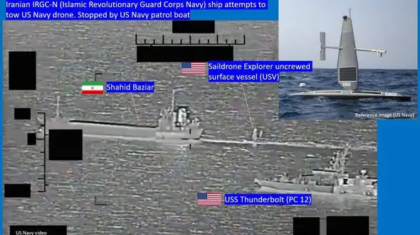 فیلمی از تنش بین نیروی دریایی سپاه و ناوگان ارتش آمریکا / ببینید