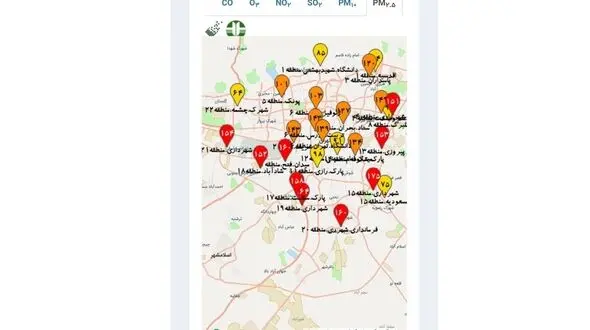 ۹ منطقه تهران در وضعیت «قرمز» آلودگی هوا