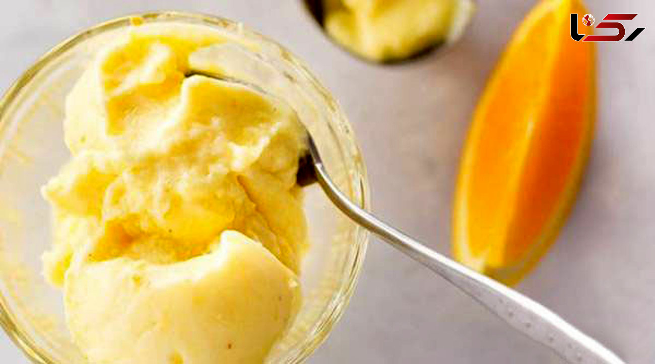 آناناس بستنی با دسر پرتقال+دستور تهیه