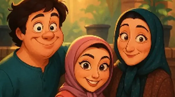 انیمیشن هنرنمایی خاطره انگیز مریم امیرجلالی در سریال خانه بدوش هم ساخته شد/ چقدر باحال شده شخصیت کارتونی این خانواده، کاش کل سریال رو انیمیشن کنن