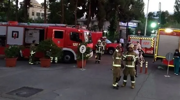 آتش سوزی در بیمارستان شریعتی تهران  / اتاق تولد در آتش سوخت  + عکس ها