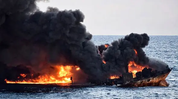 ضربه به کشتی و تناژ بالای میعانات گازی دلیل اصلی انفجار سانچی
