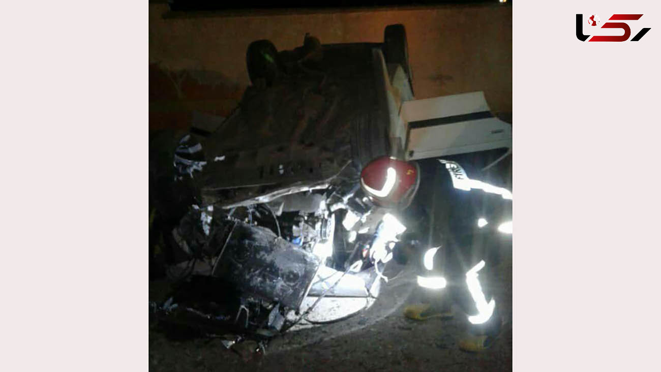 تصادف خونین خودرو با دیوار فرودگاه / 3 نفر مصدوم شدند /خرم آباد + عکس