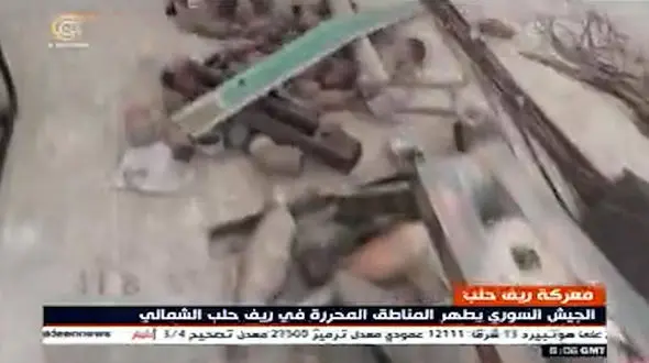 کشف تسلیحات آمریکایی در مخفیگاه تروریست‌ها در حلب + فیلم