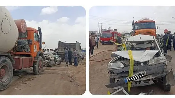 تصادف هولناک کامیون با ۲ خودرو در کمربندی شیراز + عکس دلخراش