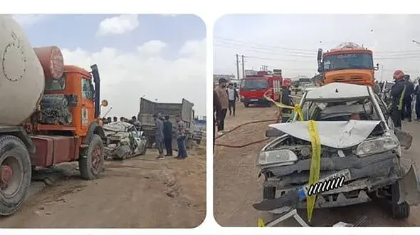 تصادف هولناک کامیون با ۲ خودرو در کمربندی شیراز + عکس دلخراش
