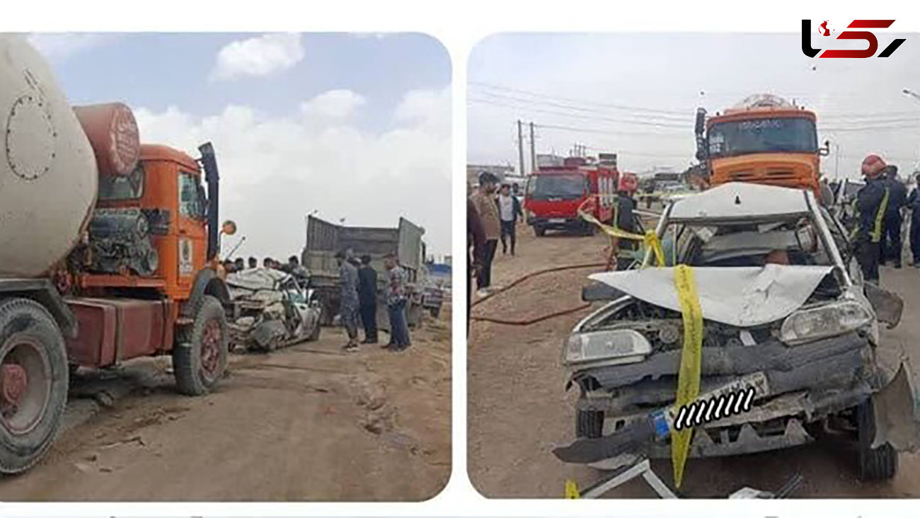 تصادف هولناک کامیون با ۲ خودرو در کمربندی شیراز + عکس دلخراش