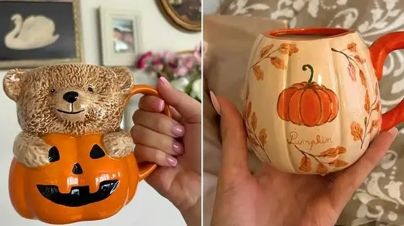 دکور شیک با ماگ سرامیکی طرح پاییزی؛ 15 مدل جذاب