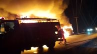  اتوبوس زائران اربعین آتش گرفت