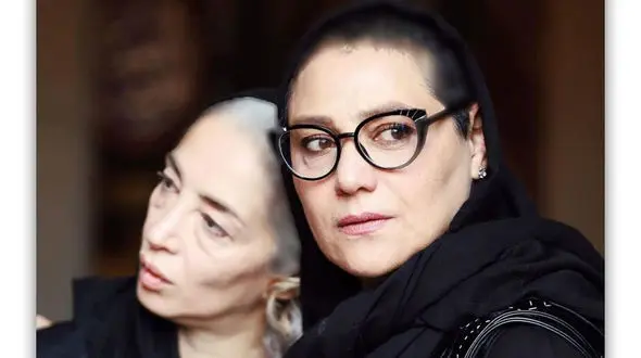 شبنم مقدمی با تیپ طناز طباطبایی در مراسم ختم زری خوشکام+عکس