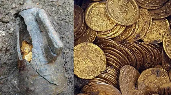  صدها سکه طلا کشف شد+عکس