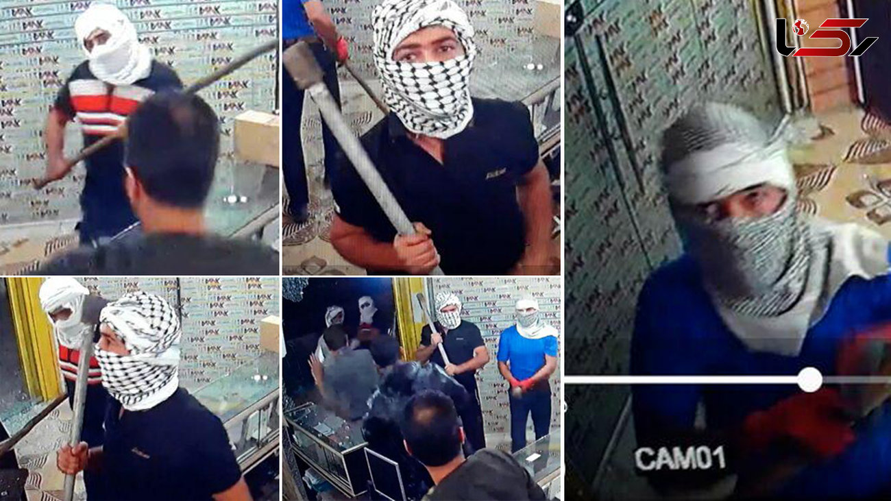 حمله 4 نقابدار با تبر به یک فروشگاه در کارون + فیلم لحظه حمله و عکس مهاجمان