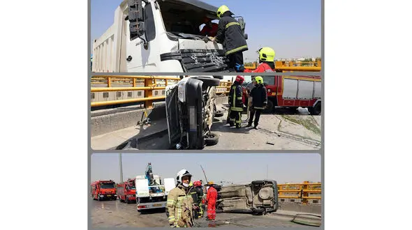 تصادف کامیون و پراید در مشهد + عکس 