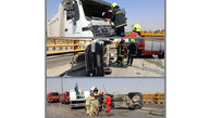 تصادف کامیون و پراید در مشهد + عکس 