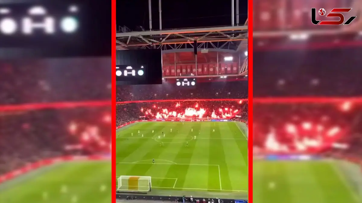 فیلم توقف بازی آژاکس و خرونینگن به خاطر آتش بازی هواداران 