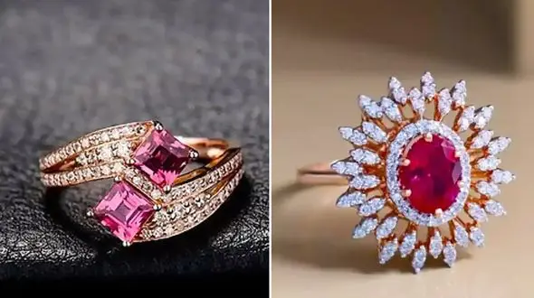 راهنمای خرید انگشتر نگین صورتی؛ 15عکس زیبا و شیک برای انتخاب بهتر