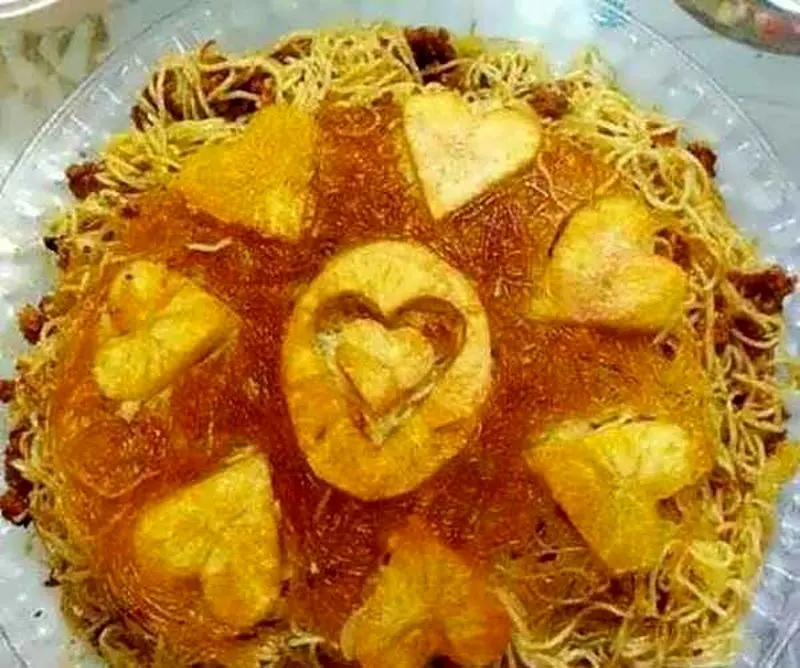 تزیین ماکارونی با سیب زمینی با بهترین رسپی برای ته دیگ خوشمزه خاص