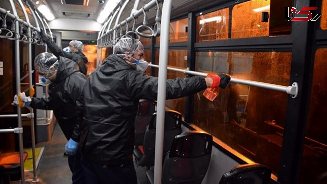 تجهیزات ضدکرونایی در اتوبوس های تهران 