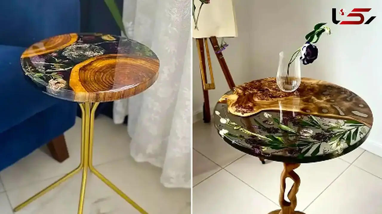 میز عسلی رزینی و چوبی؛ طراحی‌ های لوکس برای دکوراسیون داخلی