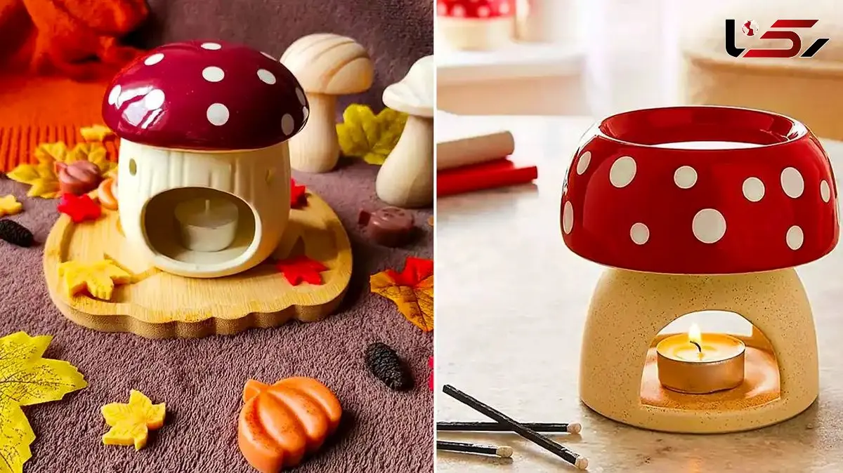 دکوراسیون گرم با وارمر شمع سرامیکی قارچ؛ 15 مدل فانتزی زیبا