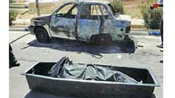 مردی همسرش را زنده زنده در کنار جاده خرم آباد به آتش کشید +عکس