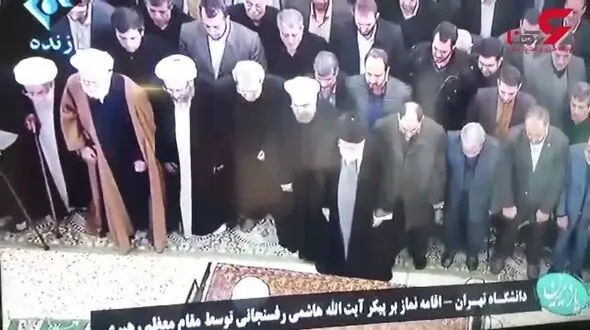  اقامه نماز رهبر معظم انقلاب بر پیکر آیت الله هاشمی رفسنجانی +فیلم و عکس