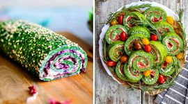 طرز تهیه دسر رولی ماچا با گاناش رنگی؛ 15 مدل متفاوت مناسب مهمانی