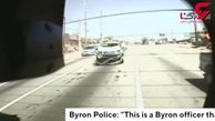 لحظه تصادف راننده حواس پرت با ماشین پلیس + فیلم 