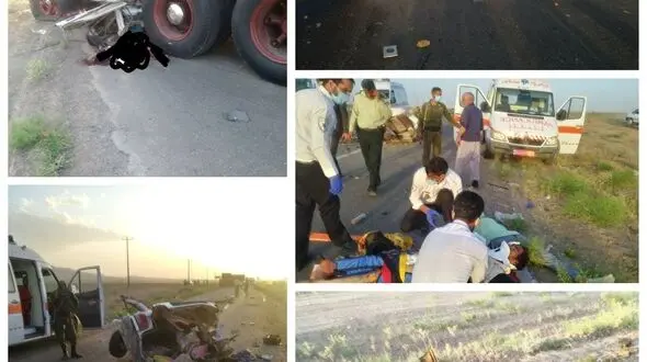 تصاویر دلخراش از تصادف مرگبار/۶ نفر کشته و زخمی شدند